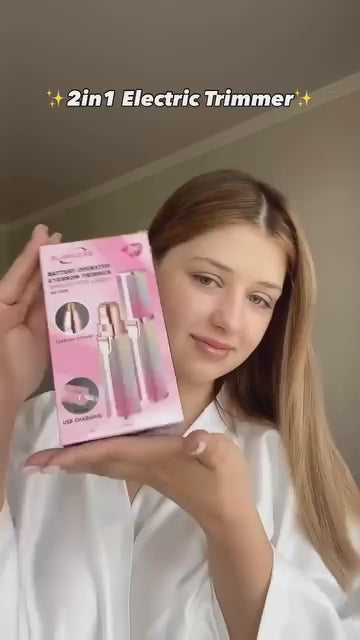2-in-1 Rechargeable Eyebrow Trimmer & Facial Hair Remover for Women