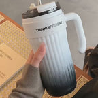 24oz Leakproof Insulated Stainless Steel Tumbler with Handle & Straw – Travel Coffee Mug for Hot & Cold Drinks