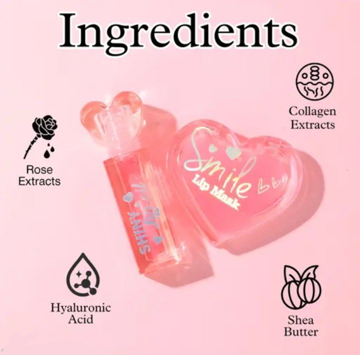 Hudamoji - 2pcs Rose & Collagen Extrat Lip Care Set