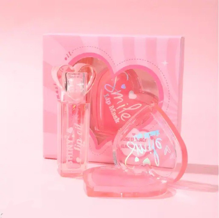 Hudamoji - 2pcs Rose & Collagen Extrat Lip Care Set