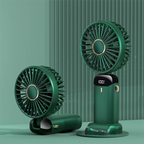 Portable Mini Fan USB Rechargeable – 5 Speed Foldable Handheld Cooling Fan with LED Display Screen, Neck Hanging Personal Fan & Built-In Phone Stand for Travel, Office, Camping, Outdoor & Home Use