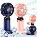 Portable Mini Fan USB Rechargeable – 5 Speed Foldable Handheld Cooling Fan with LED Display Screen, Neck Hanging Personal Fan & Built-In Phone Stand for Travel, Office, Camping, Outdoor & Home Use
