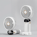 Portable Mini Fan USB Rechargeable – 5 Speed Foldable Handheld Cooling Fan with LED Display Screen, Neck Hanging Personal Fan & Built-In Phone Stand for Travel, Office, Camping, Outdoor & Home Use