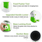 3-in-1 Manual Rotary Drum Grater Vegetable Slicer & Cheese Shredder for Kitchen with Stainless Steel Blades