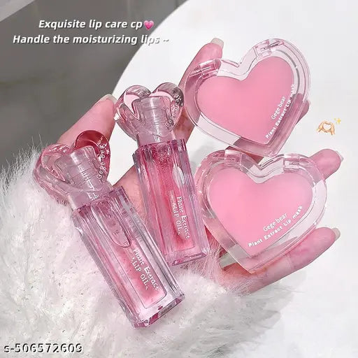 Hudamoji - 2pcs Rose & Collagen Extrat Lip Care Set