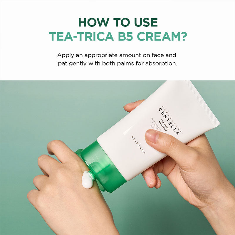 SKIN1004 Tea-Trica B5 Cream, Face Moisturizer with Centella Asiatica & Panthenol B5, Gel Moisturizer for Soothing & Hydrating, Cica Cream with Tea Tree & Centella, Korean Skin Care,