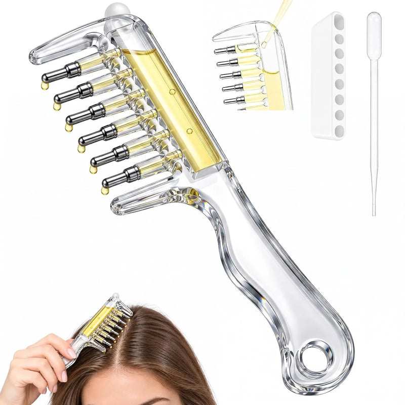 Unisex Transparent Hair Oil Comb Applicator Massage